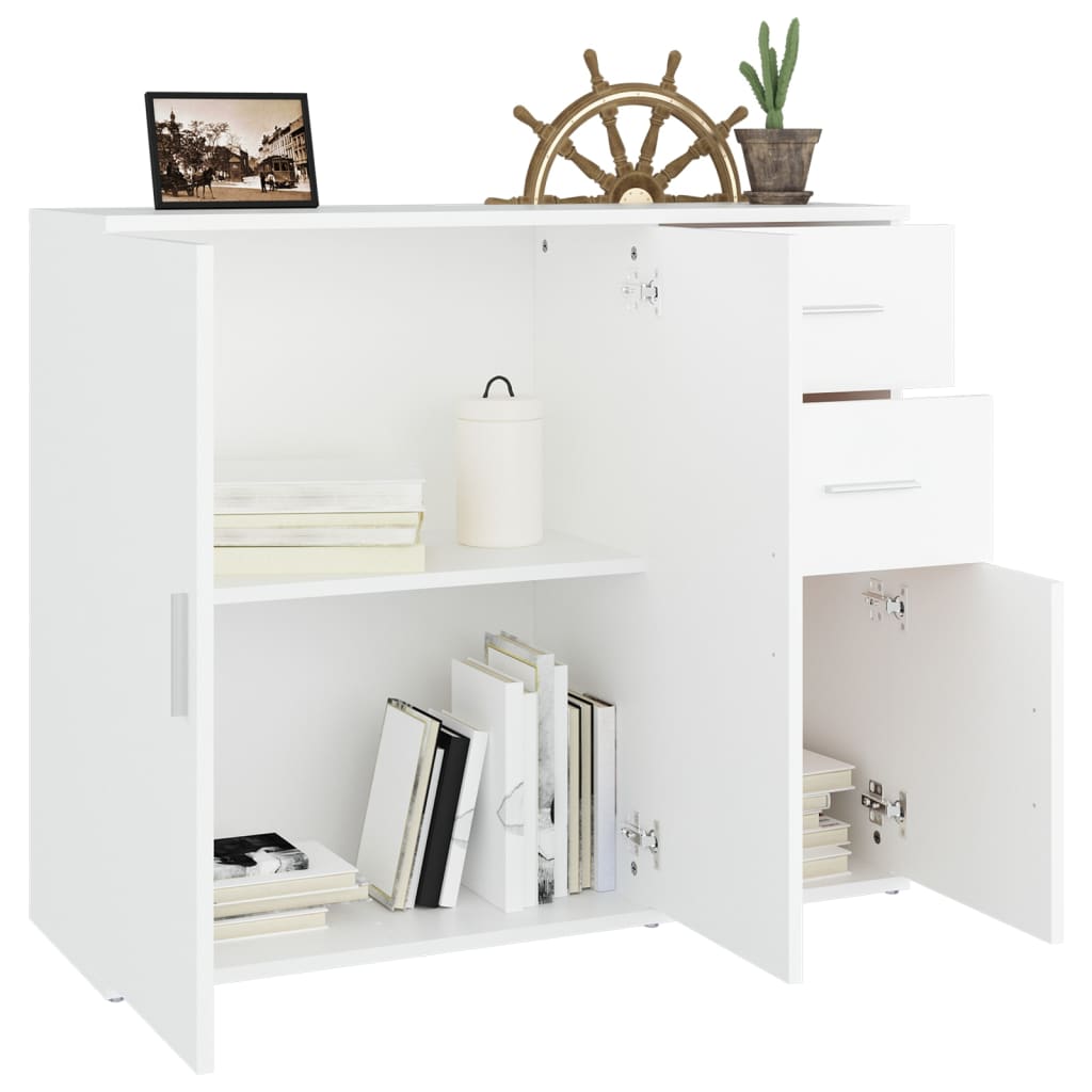 Dressoir 91x29,5x75 cm bewerkt hout wit is nu te koop bij PeponiXL, paradijselijk wonen!
