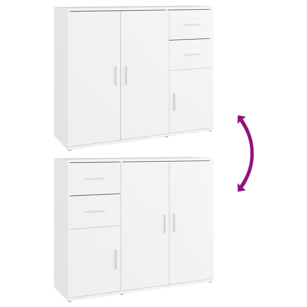 Dressoir 91x29,5x75 cm bewerkt hout wit is nu te koop bij PeponiXL, paradijselijk wonen!