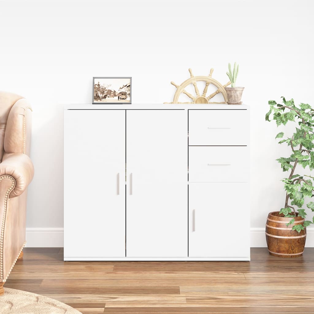 Dressoir 91x29,5x75 cm bewerkt hout wit is nu te koop bij PeponiXL, paradijselijk wonen!