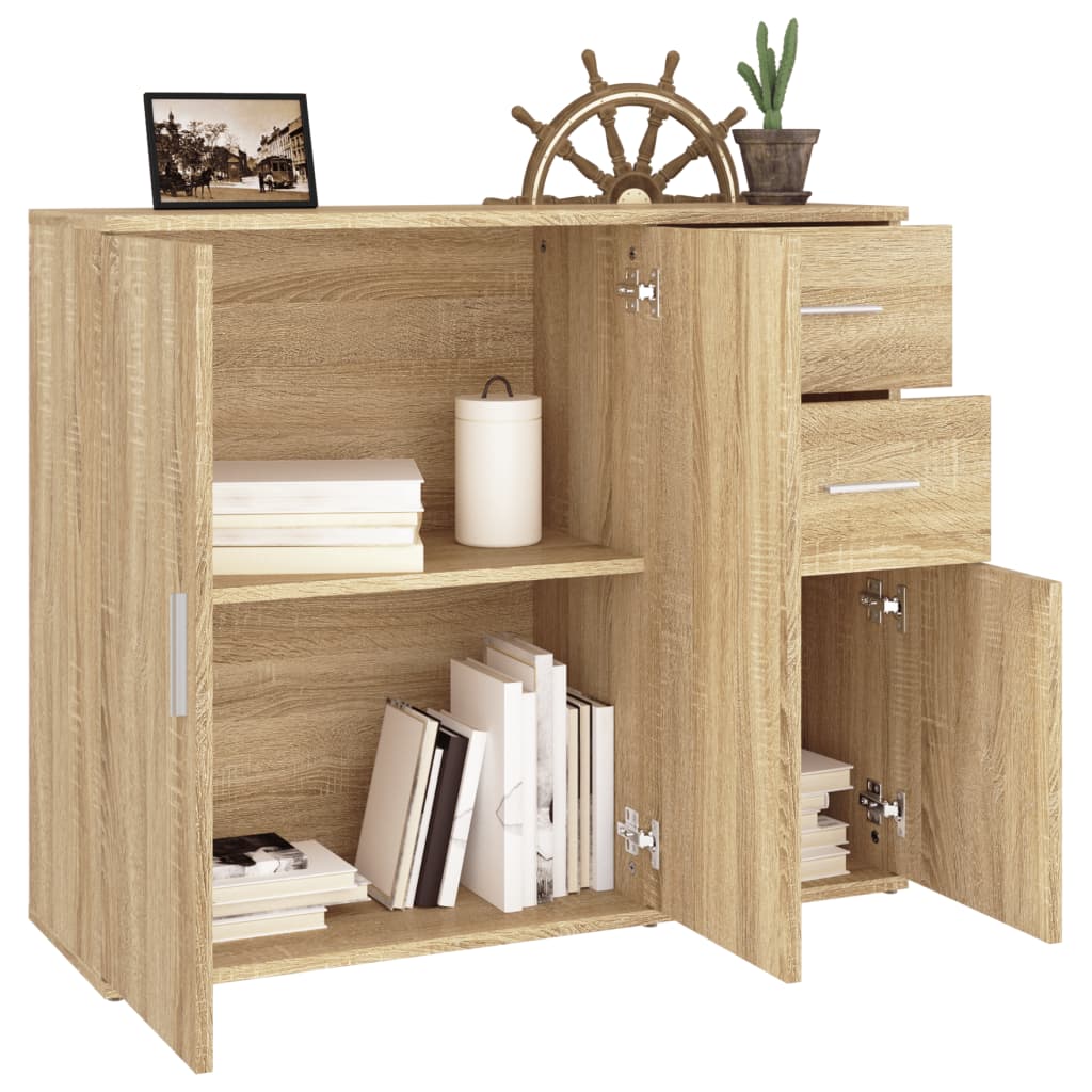 Dressoir Sonoma Eiken 91x29,5x75 cm Bewerkt Hout is nu te koop bij PeponiXL, paradijselijk wonen!