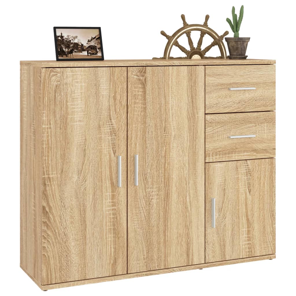 Dressoir Sonoma Eiken 91x29,5x75 cm Bewerkt Hout is nu te koop bij PeponiXL, paradijselijk wonen!