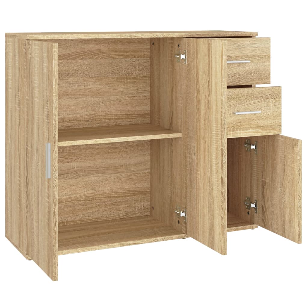 Dressoir Sonoma Eiken 91x29,5x75 cm Bewerkt Hout is nu te koop bij PeponiXL, paradijselijk wonen!