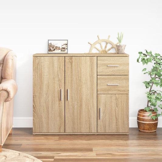 Dressoir Sonoma Eiken 91x29,5x75 cm Bewerkt Hout is nu te koop bij PeponiXL, paradijselijk wonen!