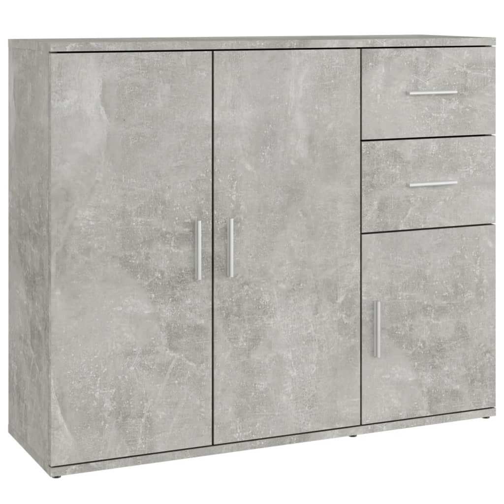 Dressoir 91x29,5x75 cm bewerkt hout betongrijs is nu te koop bij PeponiXL, paradijselijk wonen!