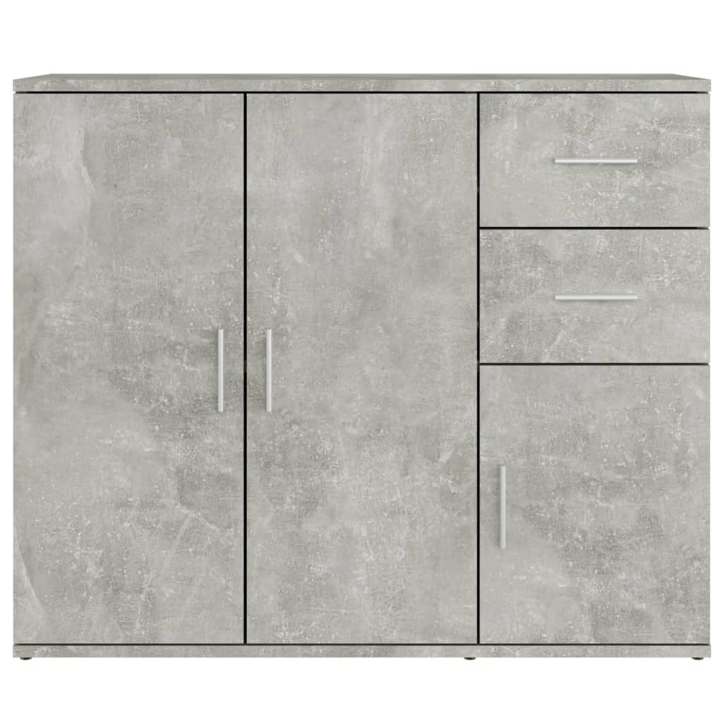 Dressoir 91x29,5x75 cm bewerkt hout betongrijs is nu te koop bij PeponiXL, paradijselijk wonen!