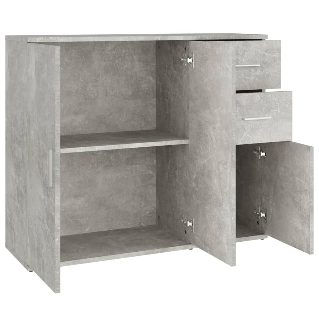 Dressoir 91x29,5x75 cm bewerkt hout betongrijs is nu te koop bij PeponiXL, paradijselijk wonen!