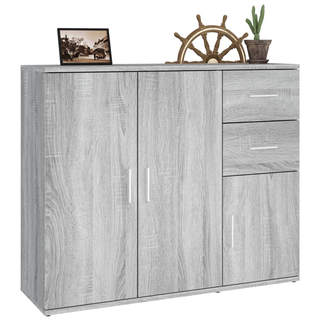 Dressoir 91x29,5x75 cm bewerkt hout grijs sonoma eikenkleurig is nu te koop bij PeponiXL, paradijselijk wonen!