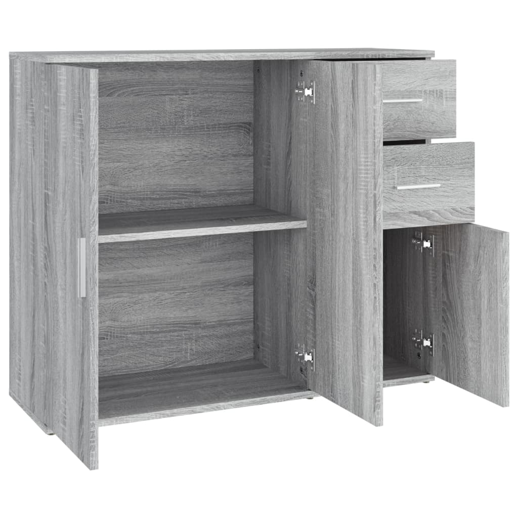 Dressoir 91x29,5x75 cm bewerkt hout grijs sonoma eikenkleurig is nu te koop bij PeponiXL, paradijselijk wonen!