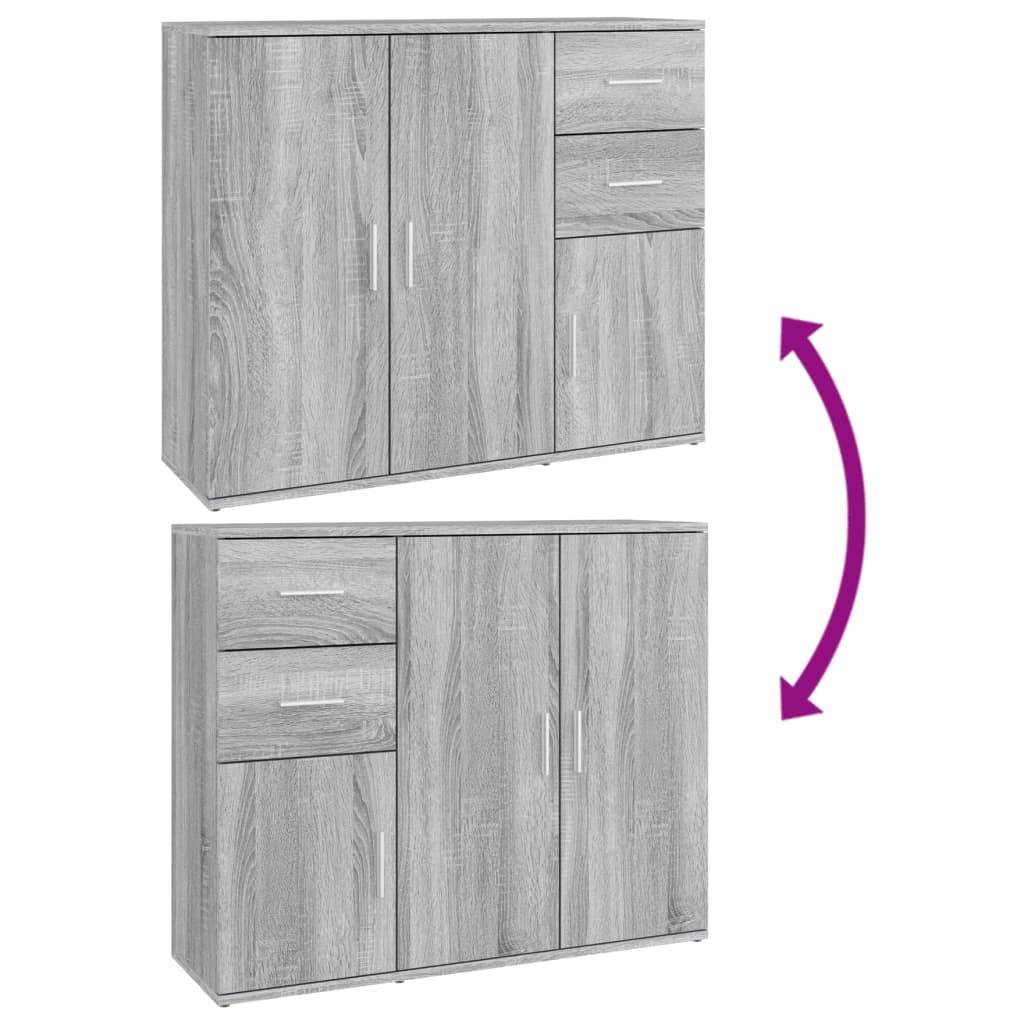 Dressoir 91x29,5x75 cm bewerkt hout grijs sonoma eikenkleurig is nu te koop bij PeponiXL, paradijselijk wonen!