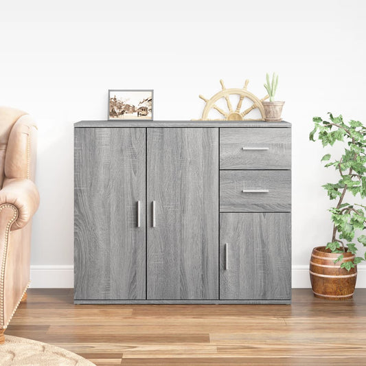 Dressoir 91x29,5x75 cm bewerkt hout grijs sonoma eikenkleurig is nu te koop bij PeponiXL, paradijselijk wonen!