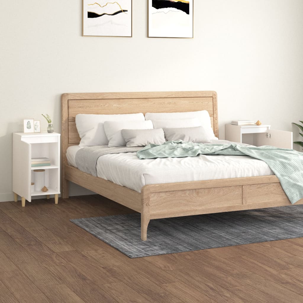 Nachtkastjes 2 st 40x35x70 cm bewerkt hout hoogglans wit is nu te koop bij PeponiXL, paradijselijk wonen!