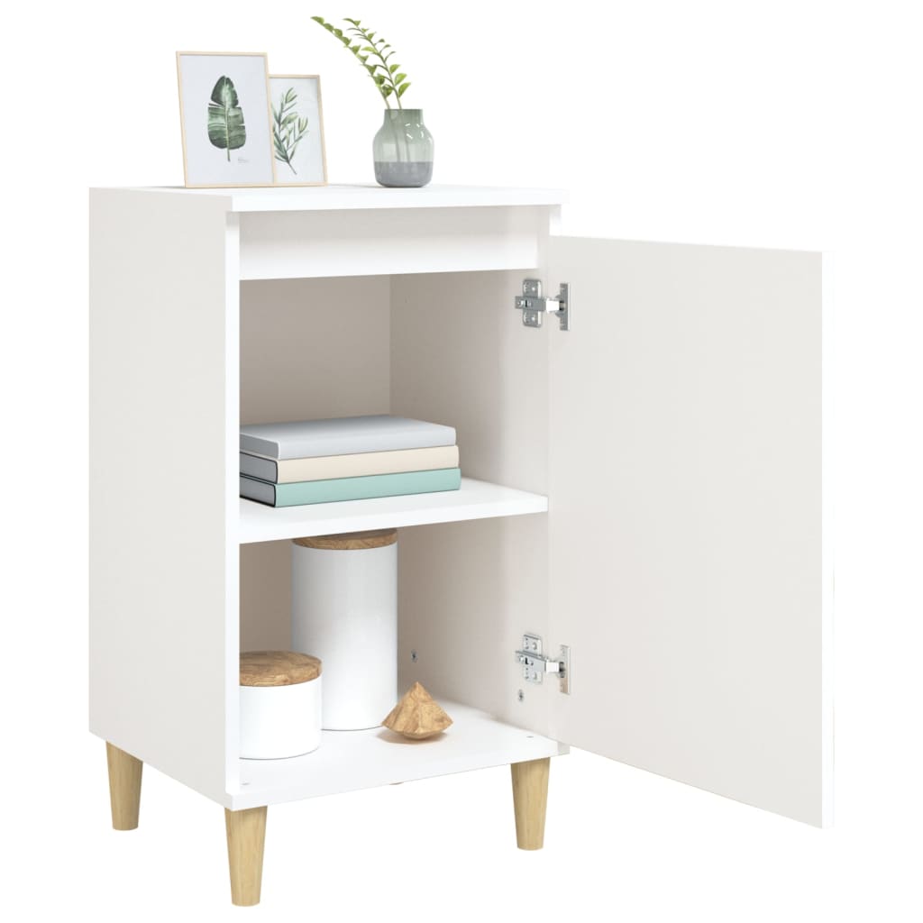 Nachtkastjes 2 st 40x35x70 cm bewerkt hout hoogglans wit is nu te koop bij PeponiXL, paradijselijk wonen!
