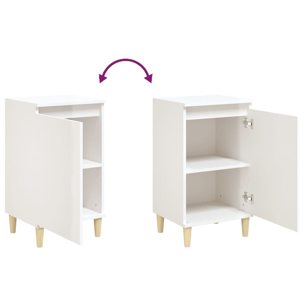 Nachtkastjes 2 st 40x35x70 cm bewerkt hout hoogglans wit is nu te koop bij PeponiXL, paradijselijk wonen!