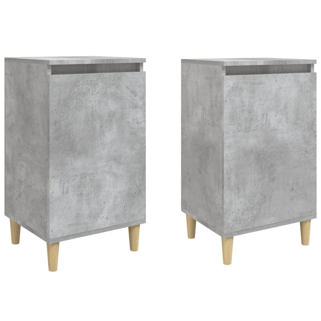 Nachtkastjes 2 st 40x35x70 cm bewerkt hout betongrijs is nu te koop bij PeponiXL, paradijselijk wonen!