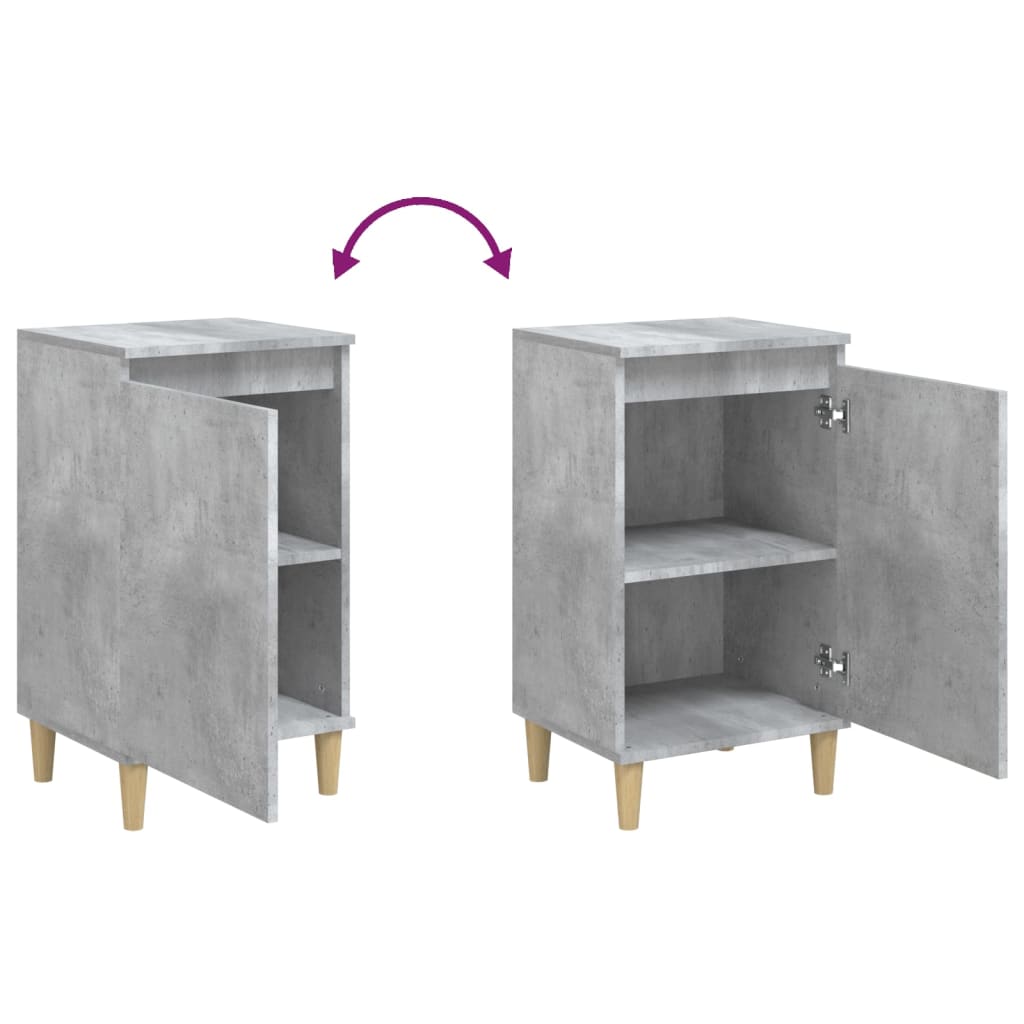 Nachtkastjes 2 st 40x35x70 cm bewerkt hout betongrijs is nu te koop bij PeponiXL, paradijselijk wonen!