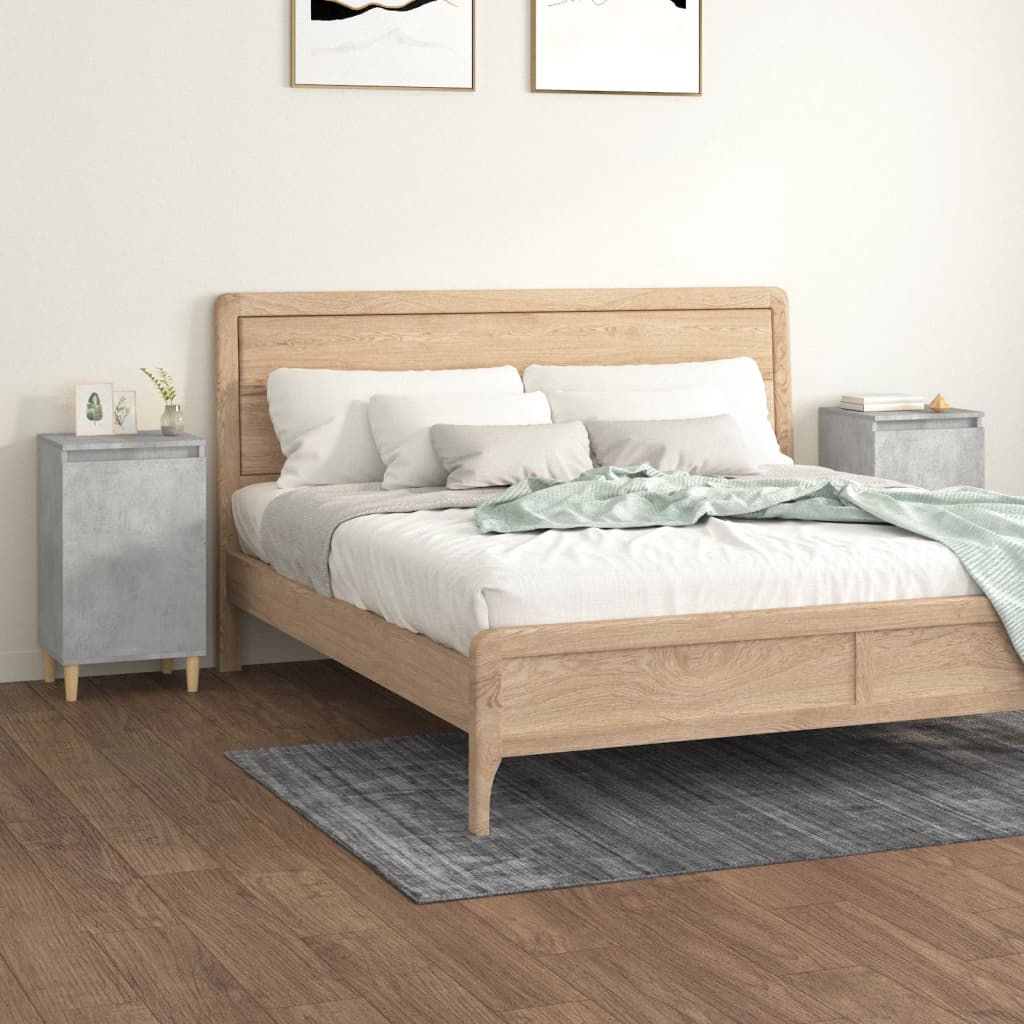 Nachtkastjes 2 st 40x35x70 cm bewerkt hout betongrijs is nu te koop bij PeponiXL, paradijselijk wonen!