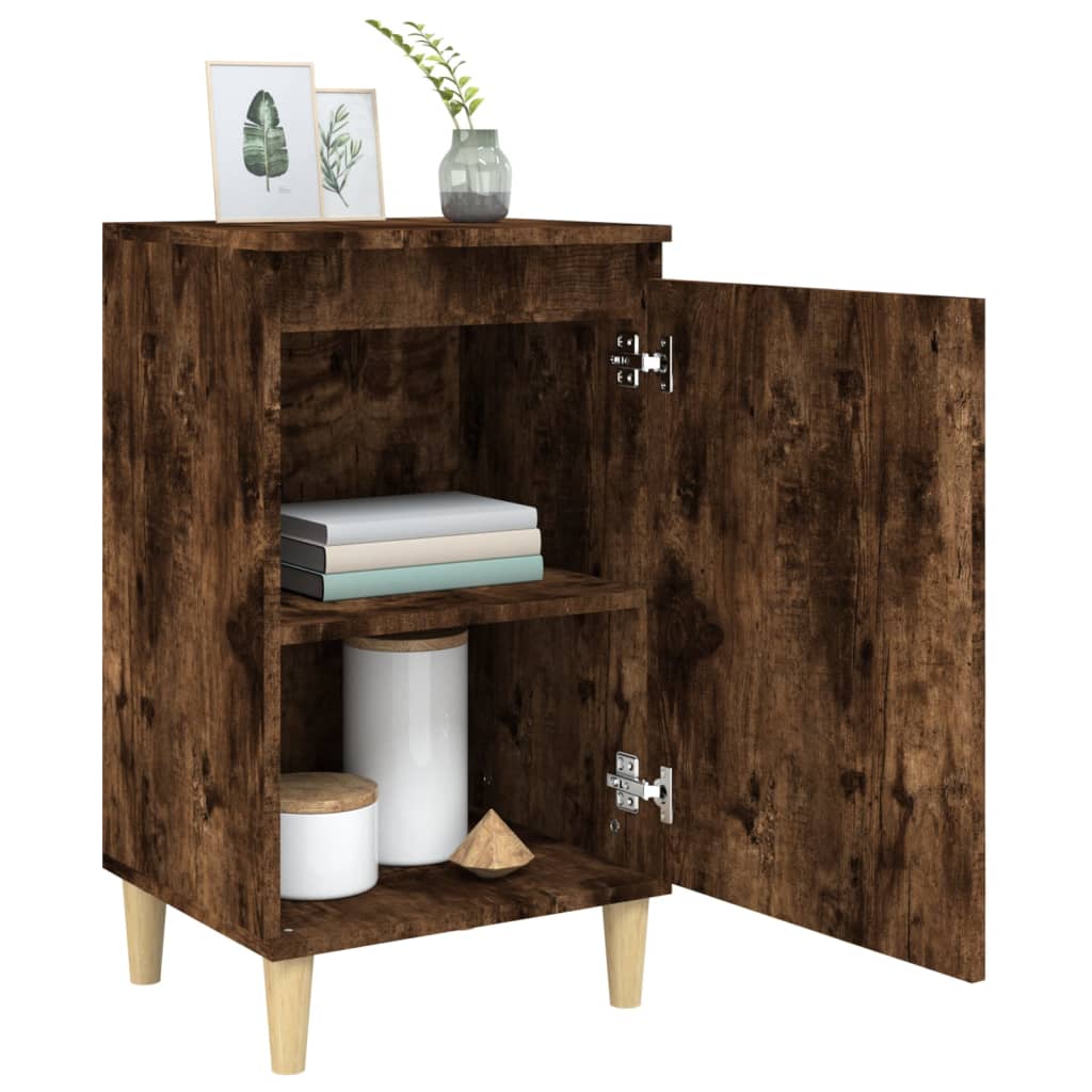 Nachtkastjes 2 st 40x35x70 cm bewerkt hout gerookt eikenkleurig is nu te koop bij PeponiXL, paradijselijk wonen!
