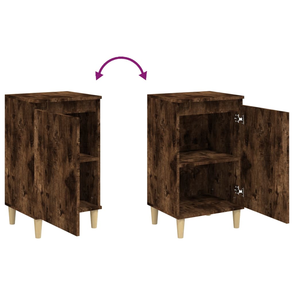 Nachtkastjes 2 st 40x35x70 cm bewerkt hout gerookt eikenkleurig is nu te koop bij PeponiXL, paradijselijk wonen!