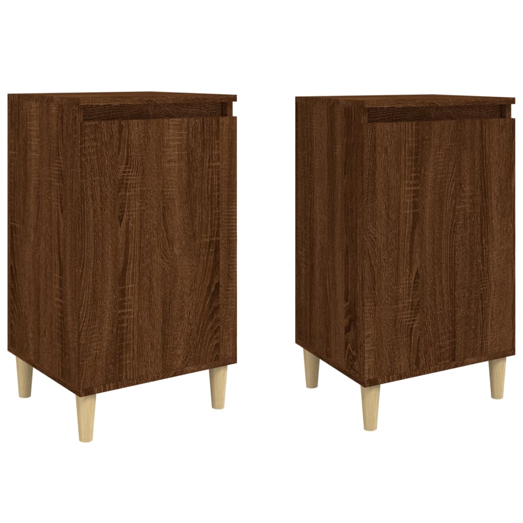 Nachtkastjes 2 st 40x35x70 cm bewerkt hout bruin eikenkleur is nu te koop bij PeponiXL, paradijselijk wonen!