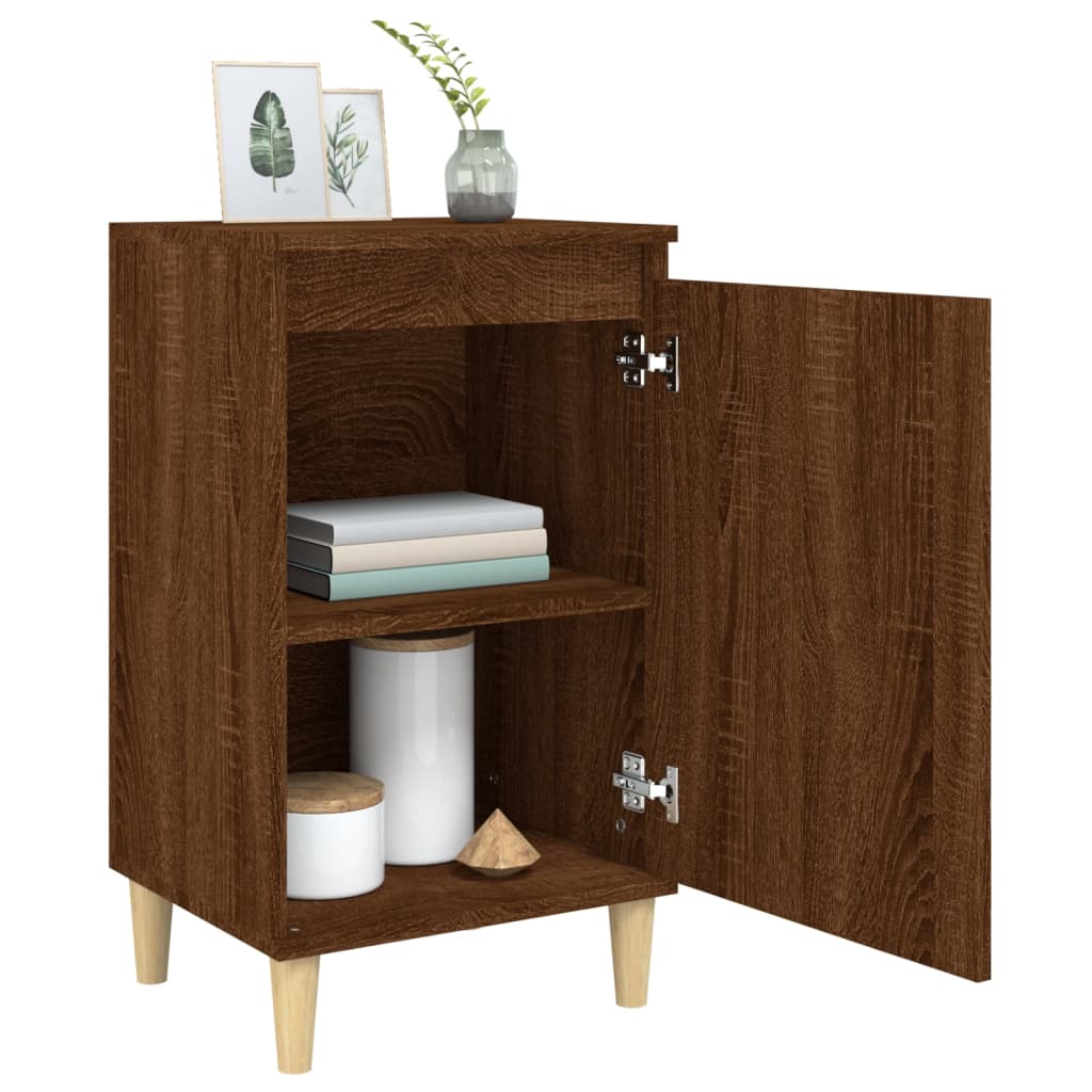 Nachtkastjes 2 st 40x35x70 cm bewerkt hout bruin eikenkleur is nu te koop bij PeponiXL, paradijselijk wonen!