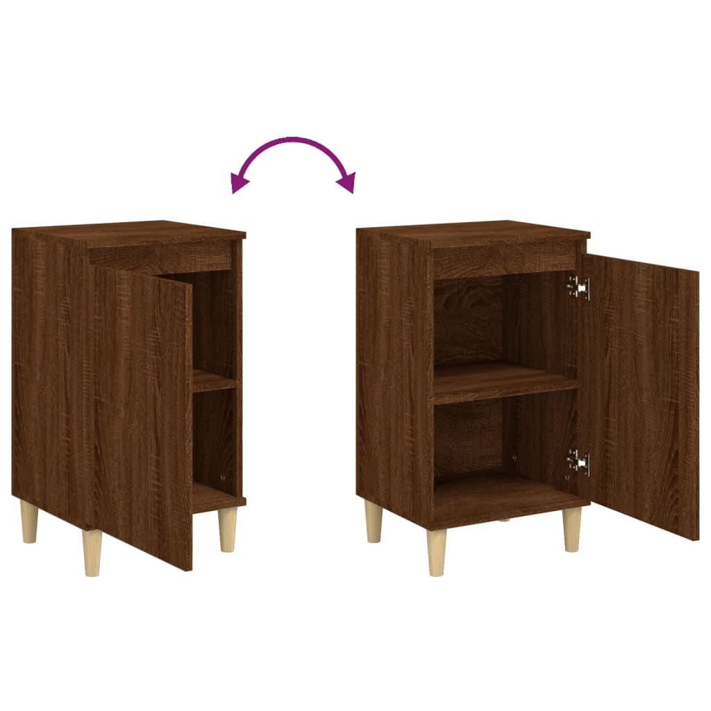 Nachtkastjes 2 st 40x35x70 cm bewerkt hout bruin eikenkleur is nu te koop bij PeponiXL, paradijselijk wonen!