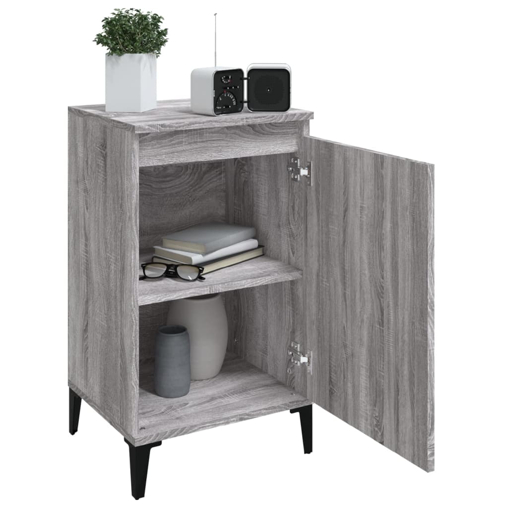 Nachtkastje 40x35x70 cm bewerkt hout grijs sonoma eikenkleurig is nu te koop bij PeponiXL, paradijselijk wonen!