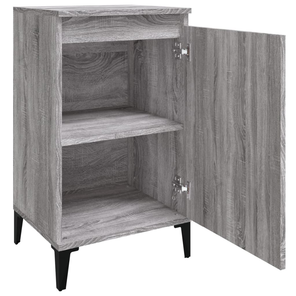 Nachtkastje 40x35x70 cm bewerkt hout grijs sonoma eikenkleurig is nu te koop bij PeponiXL, paradijselijk wonen!
