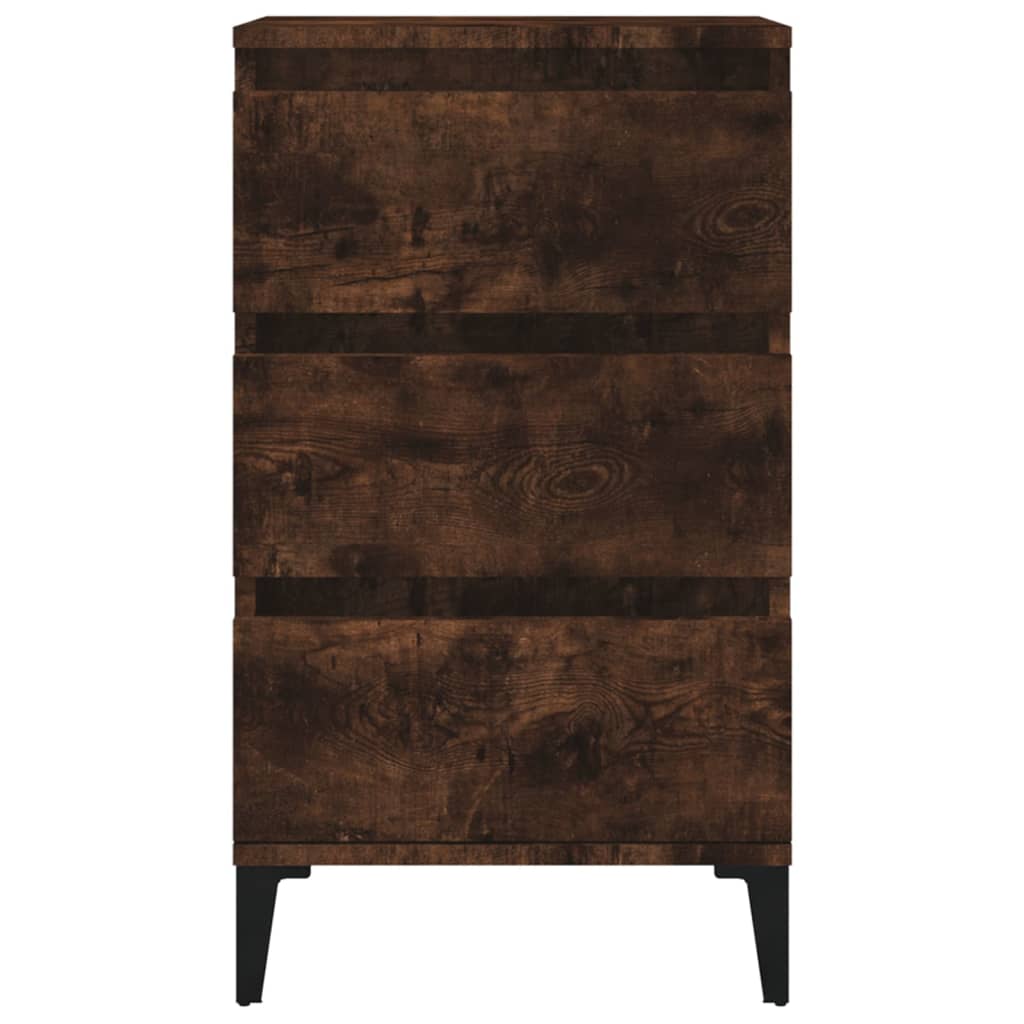 Nachtkastje 40x35x70 cm bewerkt hout gerookt eikenkleurig is nu te koop bij PeponiXL, paradijselijk wonen!