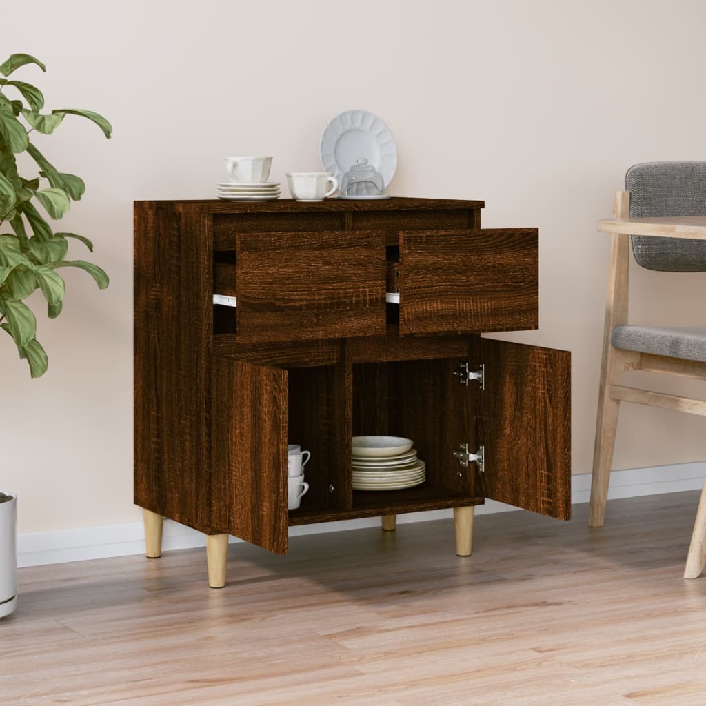 Dressoir 60x35x70 cm bewerkt hout bruin eikenkleur is nu te koop bij PeponiXL, paradijselijk wonen!