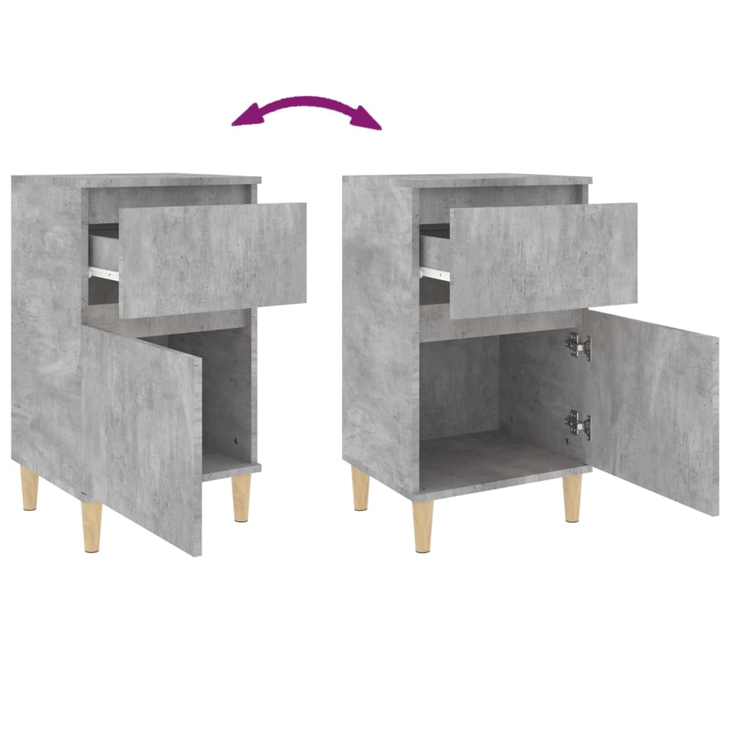 Nachtkastjes 2 st 40x35x70 cm betongrijs is nu te koop bij PeponiXL, paradijselijk wonen!