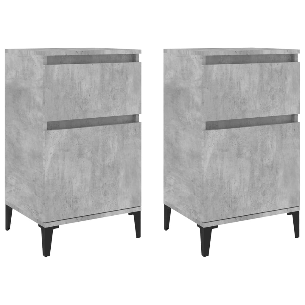 Nachtkastjes 2 st 40x35x70 cm betongrijs is nu te koop bij PeponiXL, paradijselijk wonen!