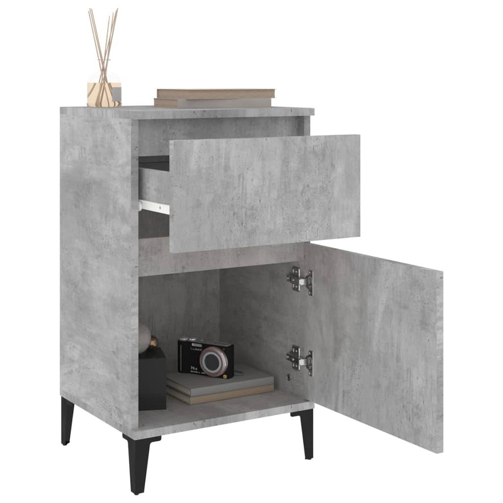 Nachtkastjes 2 st 40x35x70 cm betongrijs is nu te koop bij PeponiXL, paradijselijk wonen!