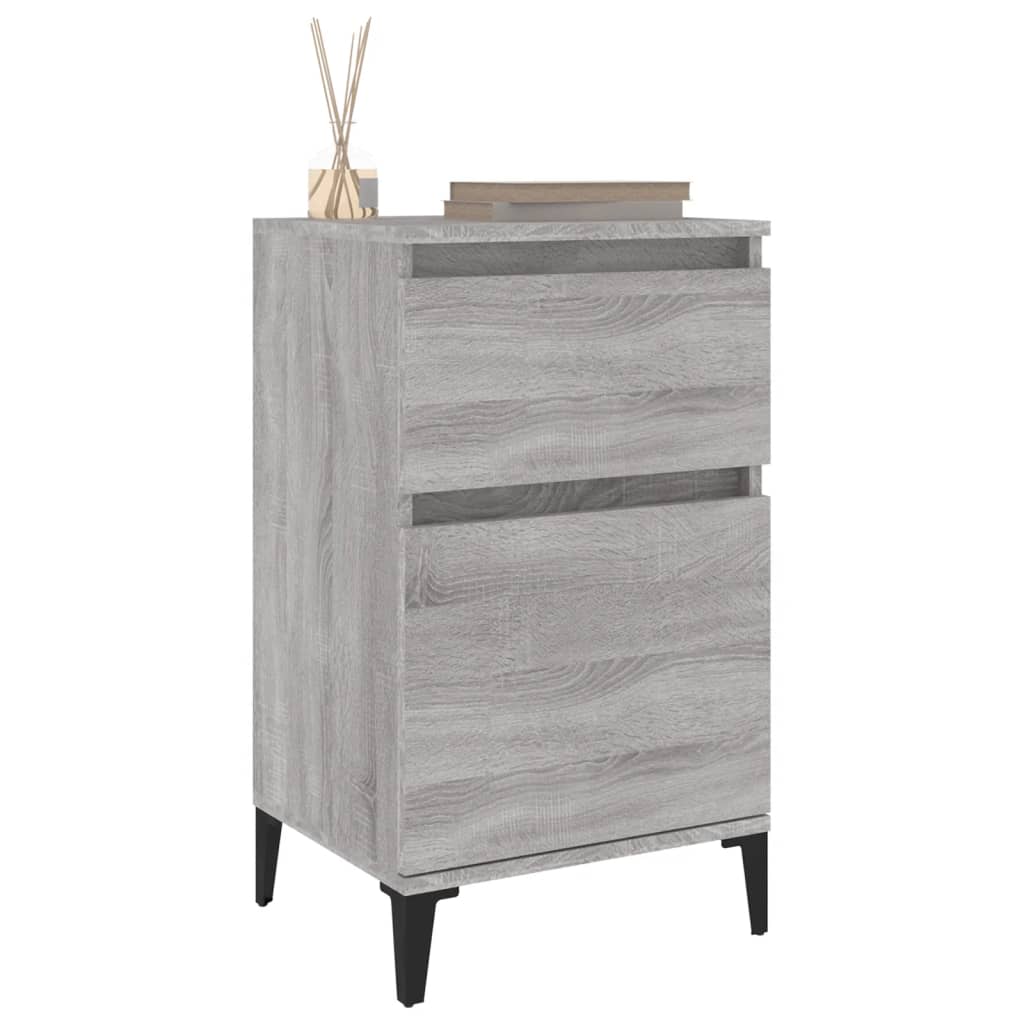 Nachtkastje 40x35x70 cm bewerkt hout grijs sonoma eikenkleurig is nu te koop bij PeponiXL, paradijselijk wonen!