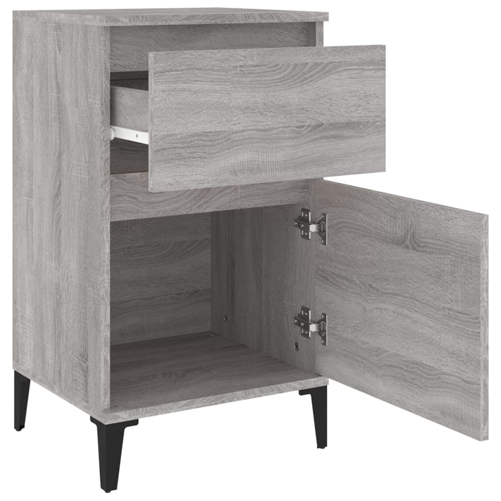 Nachtkastje 40x35x70 cm bewerkt hout grijs sonoma eikenkleurig is nu te koop bij PeponiXL, paradijselijk wonen!