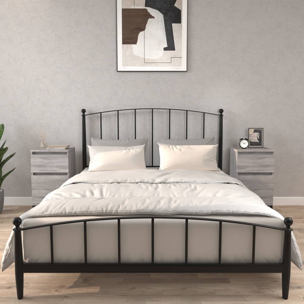 Nachtkastjes 2 st 40x35x70 cm bewerkt hout grijs sonoma eiken is nu te koop bij PeponiXL, paradijselijk wonen!