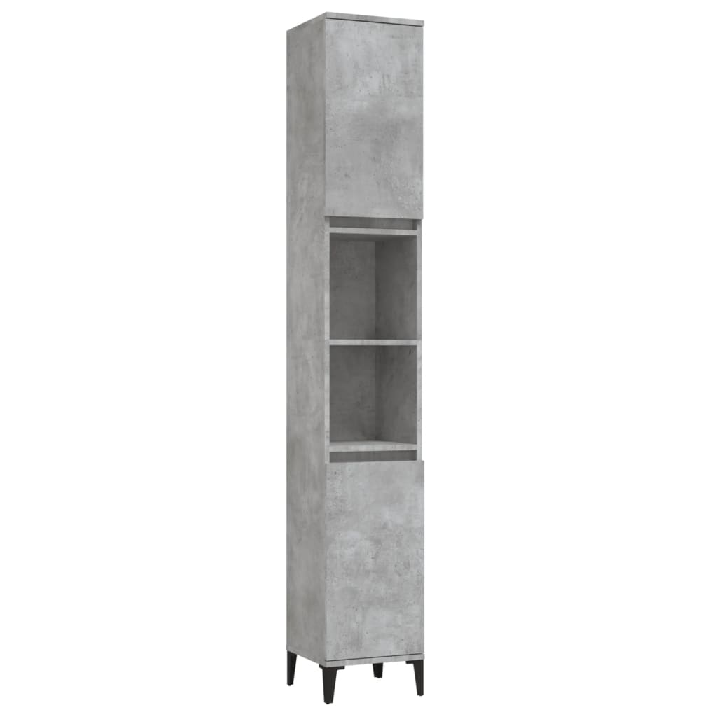 Badkamerkast 30x30x190 cm bewerkt hout betongrijs is nu te koop bij PeponiXL, paradijselijk wonen!