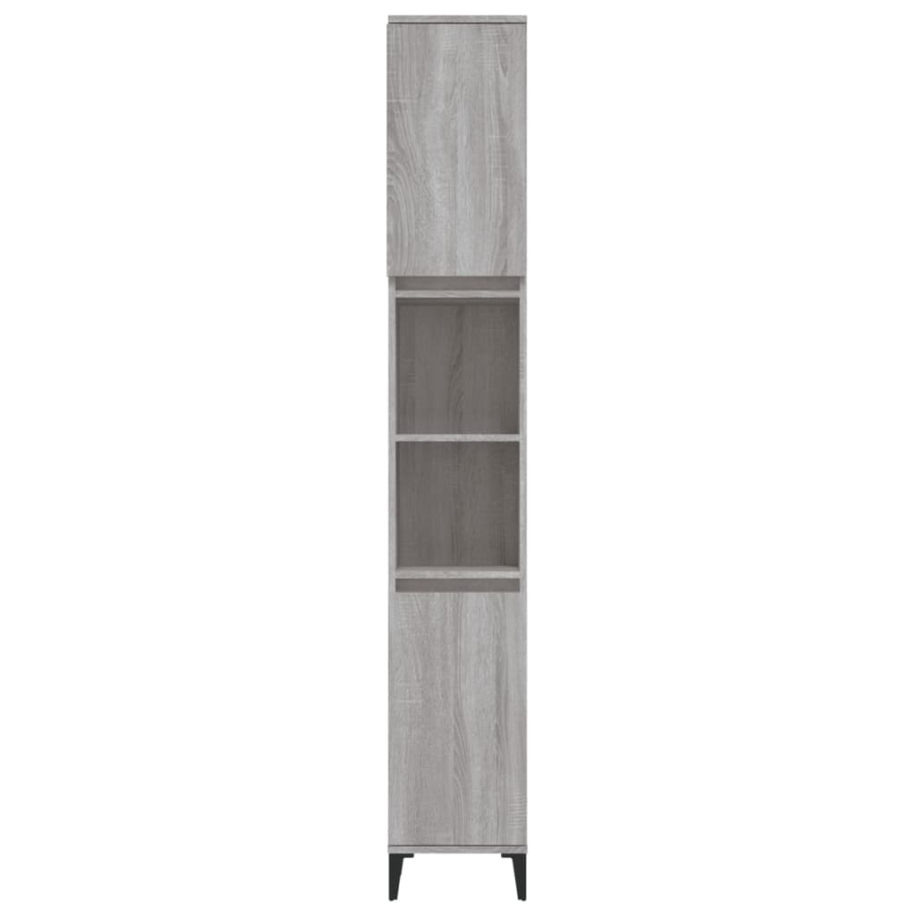 Badkamerkast 30x30x190 cm bewerkt hout grijs sonoma eikenkleur is nu te koop bij PeponiXL, paradijselijk wonen!