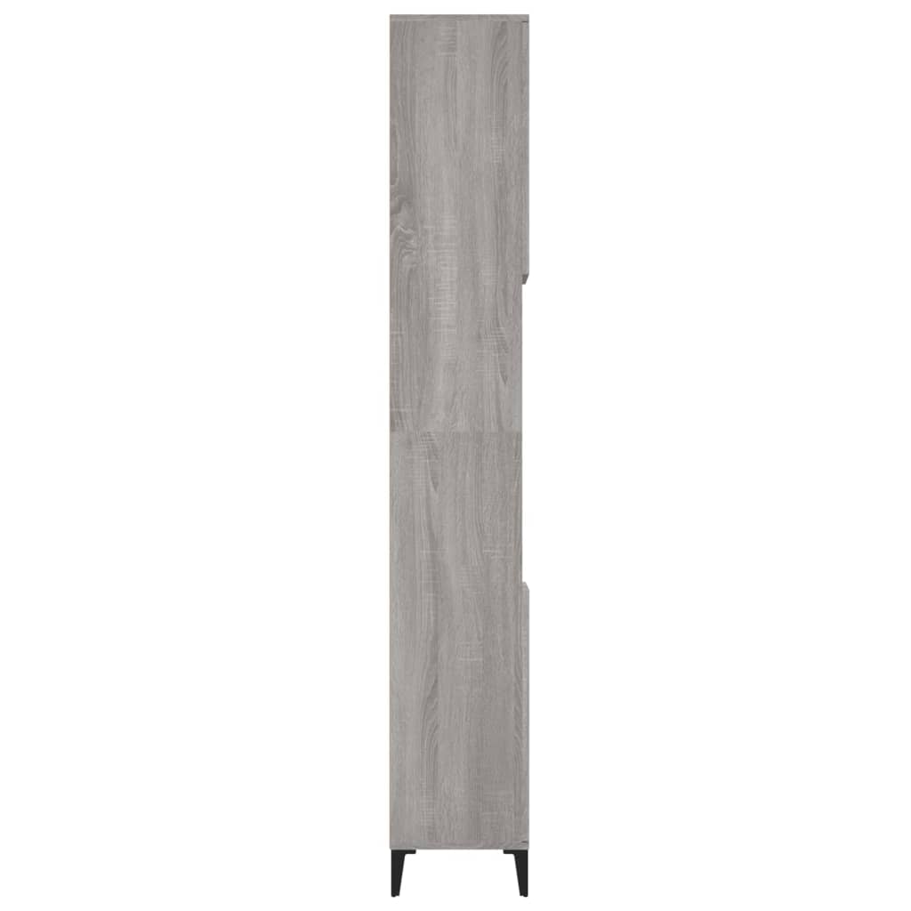 Badkamerkast 30x30x190 cm bewerkt hout grijs sonoma eikenkleur is nu te koop bij PeponiXL, paradijselijk wonen!