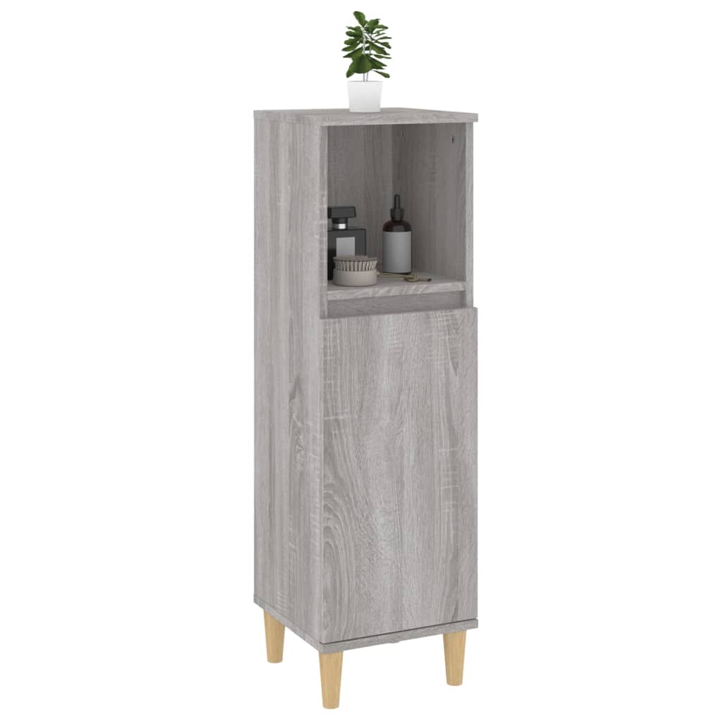 Badkamerkast 30x30x100 cm bewerkt hout grijs sonoma eikenkleur is nu te koop bij PeponiXL, paradijselijk wonen!