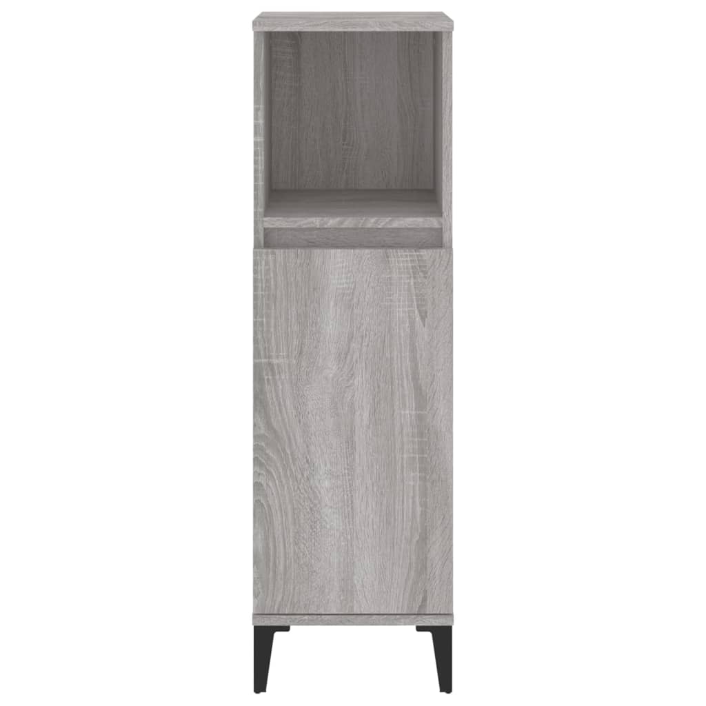 Badkamerkast 30x30x100 cm bewerkt hout grijs sonoma eikenkleur is nu te koop bij PeponiXL, paradijselijk wonen!