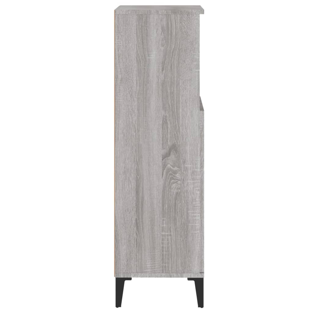 Badkamerkast 30x30x100 cm bewerkt hout grijs sonoma eikenkleur is nu te koop bij PeponiXL, paradijselijk wonen!