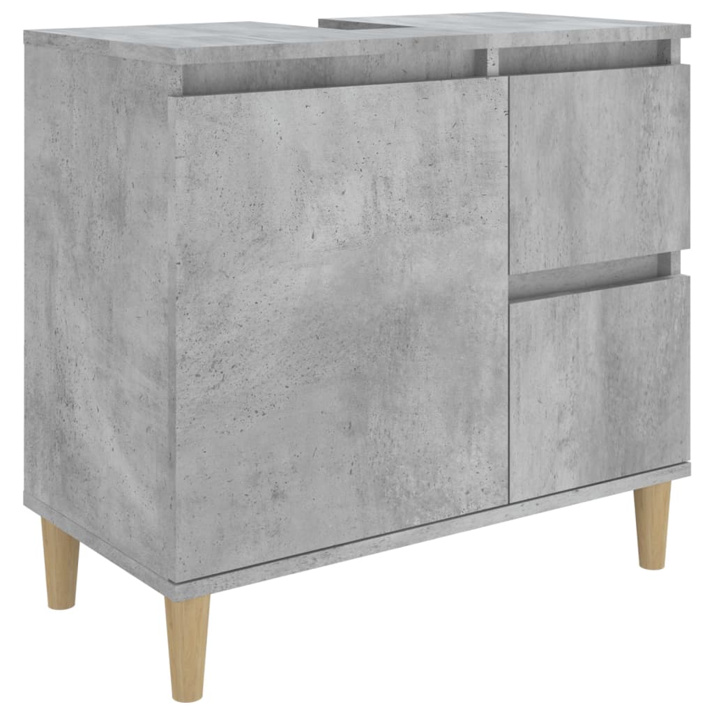 Badkamerkast 65x33x60 cm bewerkt hout betongrijs is nu te koop bij PeponiXL, paradijselijk wonen!