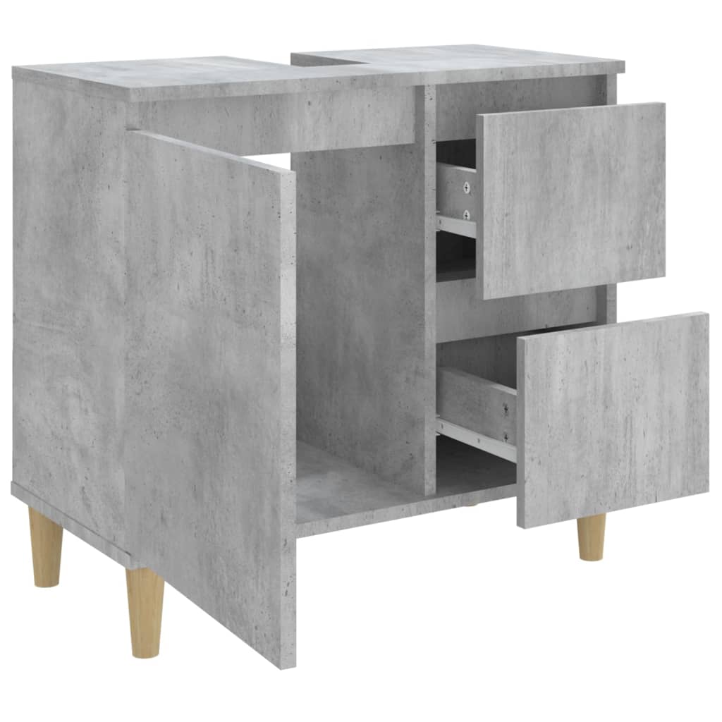 Badkamerkast 65x33x60 cm bewerkt hout betongrijs is nu te koop bij PeponiXL, paradijselijk wonen!