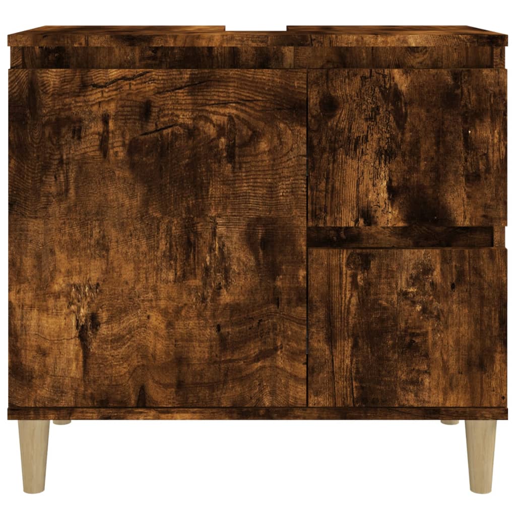 Badkamerkast 65x33x60 cm bewerkt hout gerookt eikenkleurig is nu te koop bij PeponiXL, paradijselijk wonen!