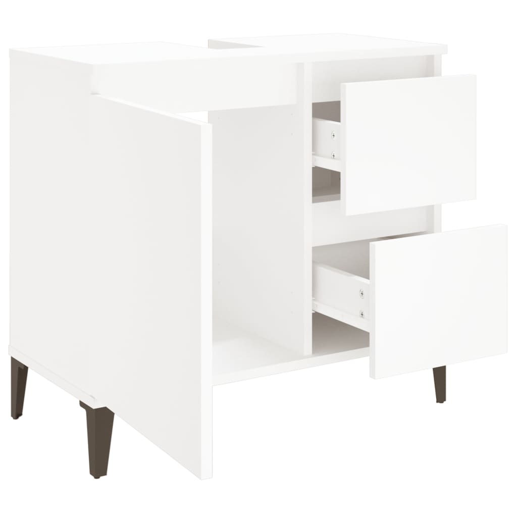 Badkamerkast 65x33x60 cm bewerkt hout wit is nu te koop bij PeponiXL, paradijselijk wonen!