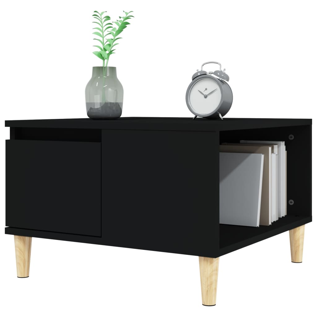 Salontafel 55x55x36,5 cm bewerkt hout zwart is nu te koop bij PeponiXL, paradijselijk wonen!