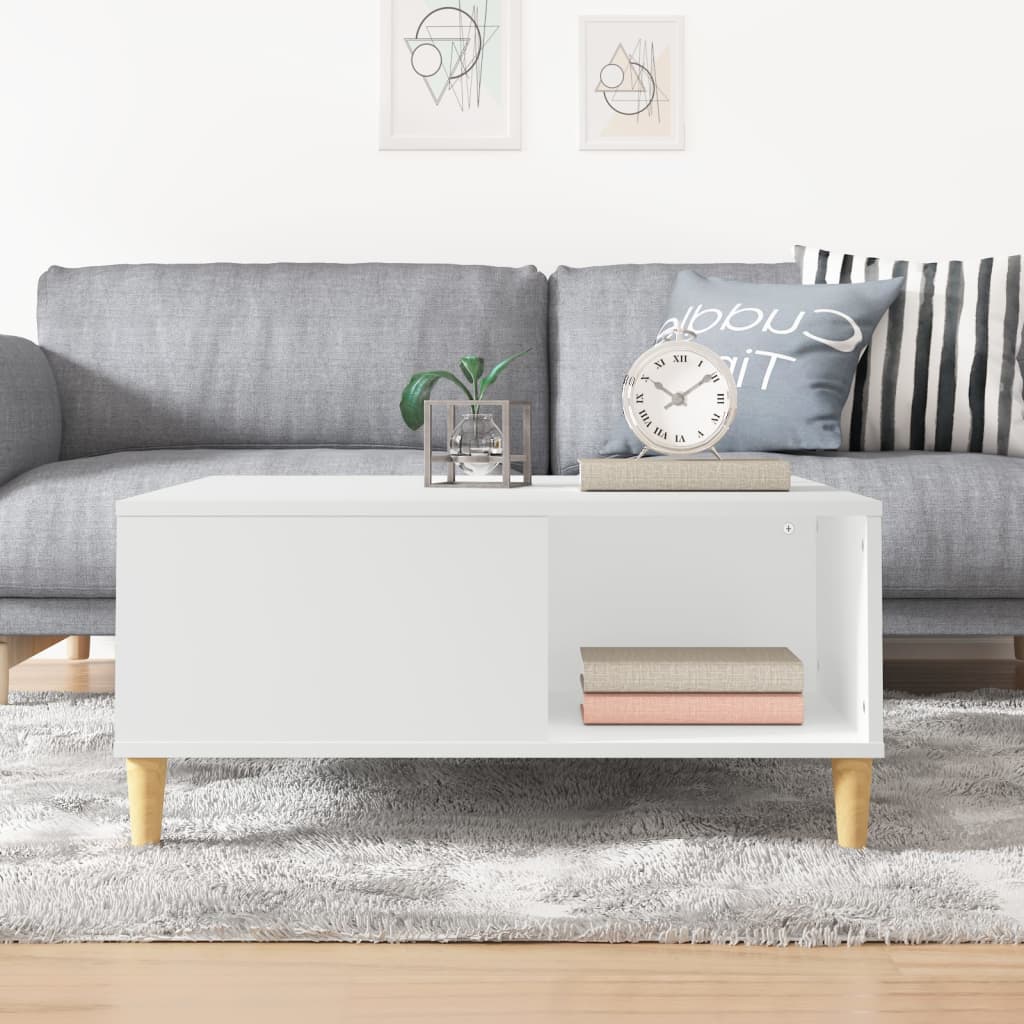 Salontafel 80x80x36,5 cm bewerkt hout wit is nu te koop bij PeponiXL, paradijselijk wonen!