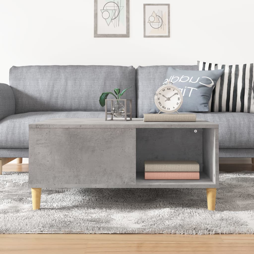 Salontafel 80x80x36,5 cm bewerkt hout betongrijs is nu te koop bij PeponiXL, paradijselijk wonen!