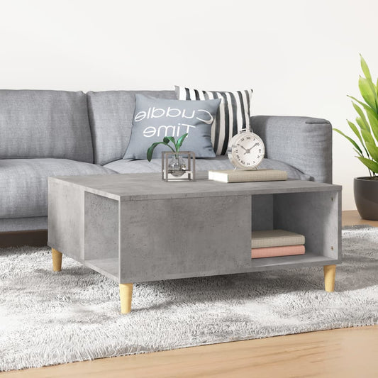 Salontafel 80x80x36,5 cm bewerkt hout betongrijs is nu te koop bij PeponiXL, paradijselijk wonen!