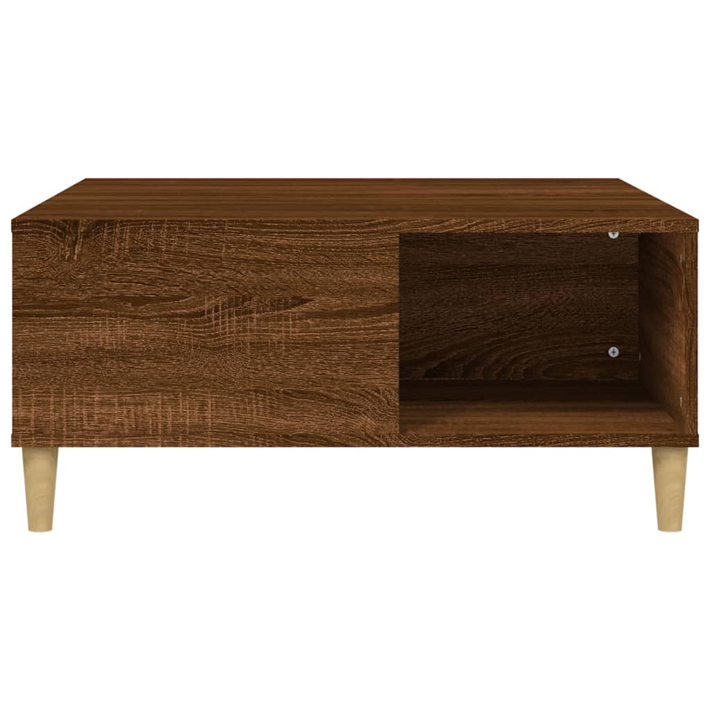 Salontafel 80x80x36,5 cm bewerkt hout bruin eikenkleur is nu te koop bij PeponiXL, paradijselijk wonen!